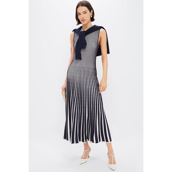 TUCKERNUCK Navy Stripe Knit Amie Dress Size L NWT Retail $298 Tuckernuck - Picture 4 of 8